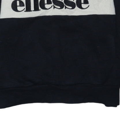 Additional view of Ellesse women’s black 1/4 zip pullover sweatshirt uk 14 logo cotton blend