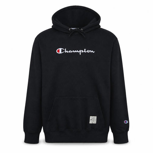 Champion Men's Black 2XL Pullover Hoodie Embroidered Logo