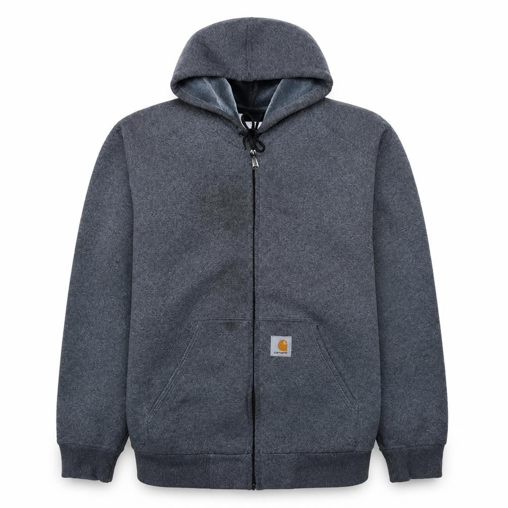 Carhartt Men's Grey Full Zip Hooded Sweatshirt XXL
