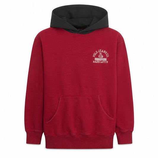 Ralph Lauren Polo Jeans Red Hoodie Men's M Pullover Fleece