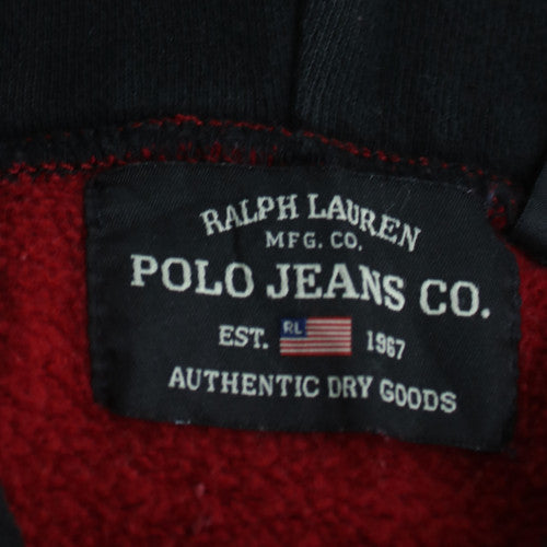Ralph Lauren Polo Jeans Red Hoodie Men's M Pullover Fleece