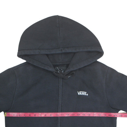 Vans Mens Black Full Zip Hoodie Large Cotton Fleece Skateboarding