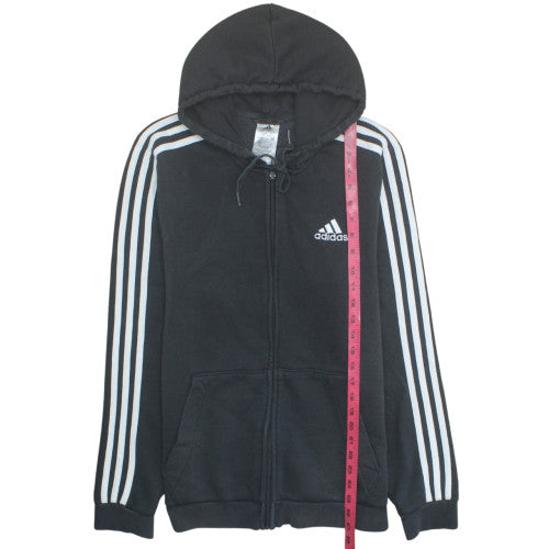 Adidas Men’s Black Full Zip Hoodie Size M Fleece Sportswear