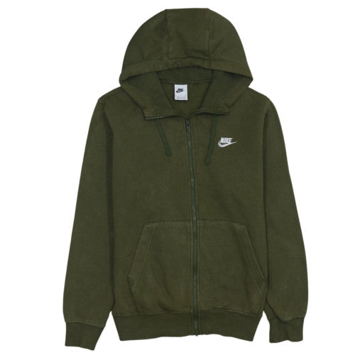 Nike Men Green Full Zip Fleece Hoodie Size S Regular Fit