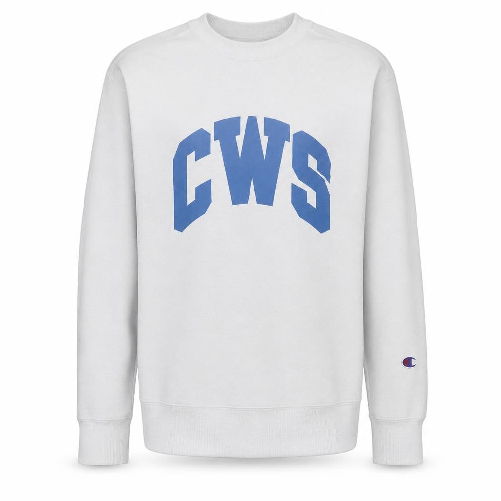 Champion Men's White Crew Neck Sweatshirt CWS Logo Size One Size