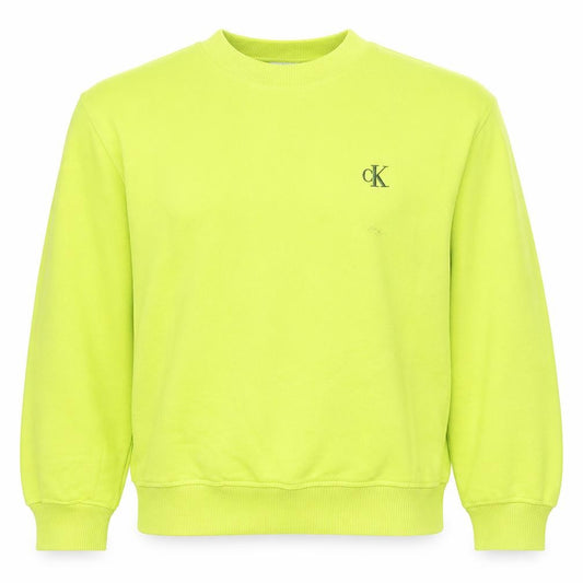 Calvin Klein Jeans Womens Yellow Sweatshirt Size L Logo Crew Neck