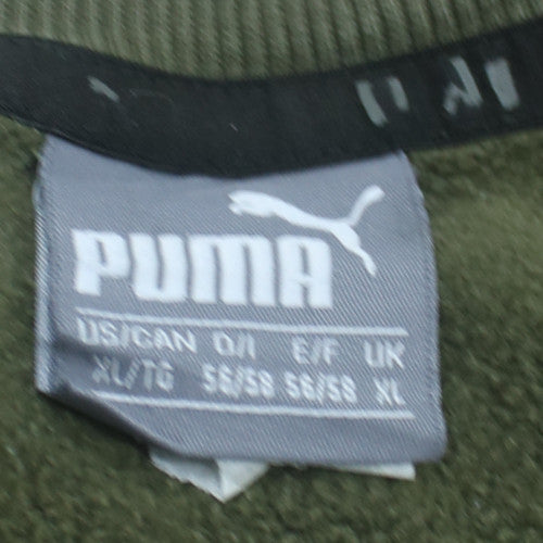 Puma Men’s Green XL Crew Neck Pullover Logo Sweatshirt