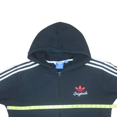 Adidas Originals Mens Black Full Zip Hoodie Size M Zip Logo Hooded