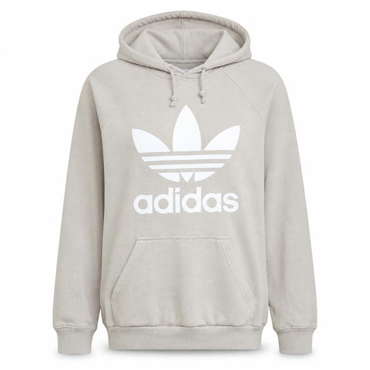 Front view of Adidas women’s beige pullover hoodie small hooded sweatshirt