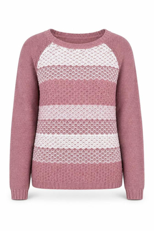 FatFace Women Pink Crew Neck Knit Jumper Size 8