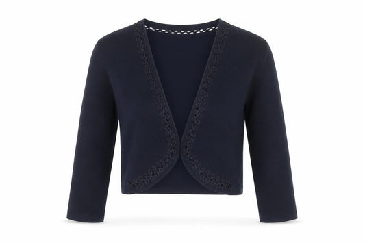 Monsoon Women's Black Embroidered Cardigan Size S
