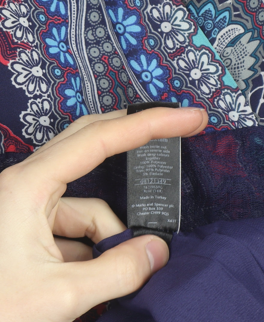 Marks and Spencer Per Una Multicoloured Paisley A-Line Dress Size 16R