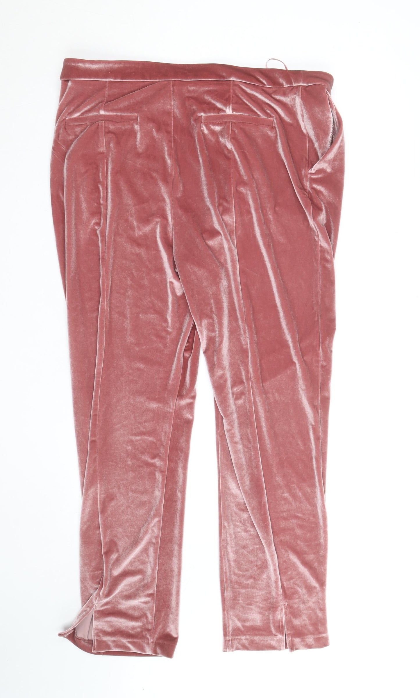 Biba Women’s Pink Velvet Stretch Trousers Size 18