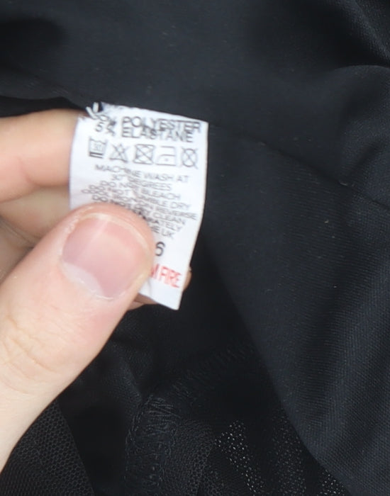 QED London Women's Black Size 16 Bodycon Ruched Mesh Long Sleeve Dress