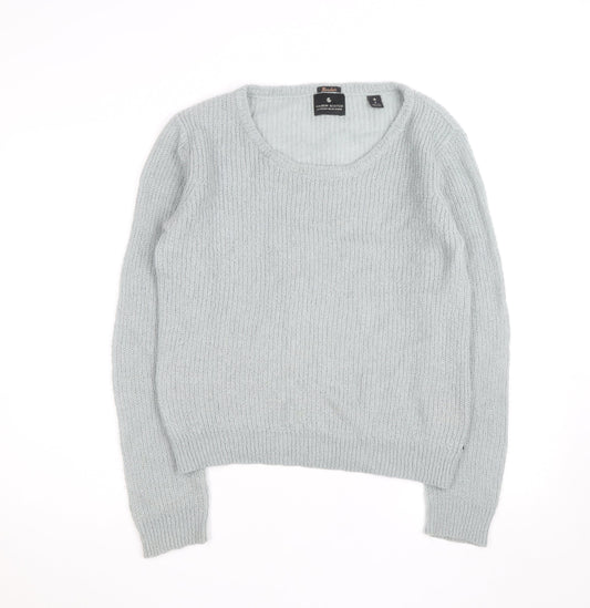 Maison Scotch Women's Grey Mohair Blend Chunky Knit Jumper Size 10