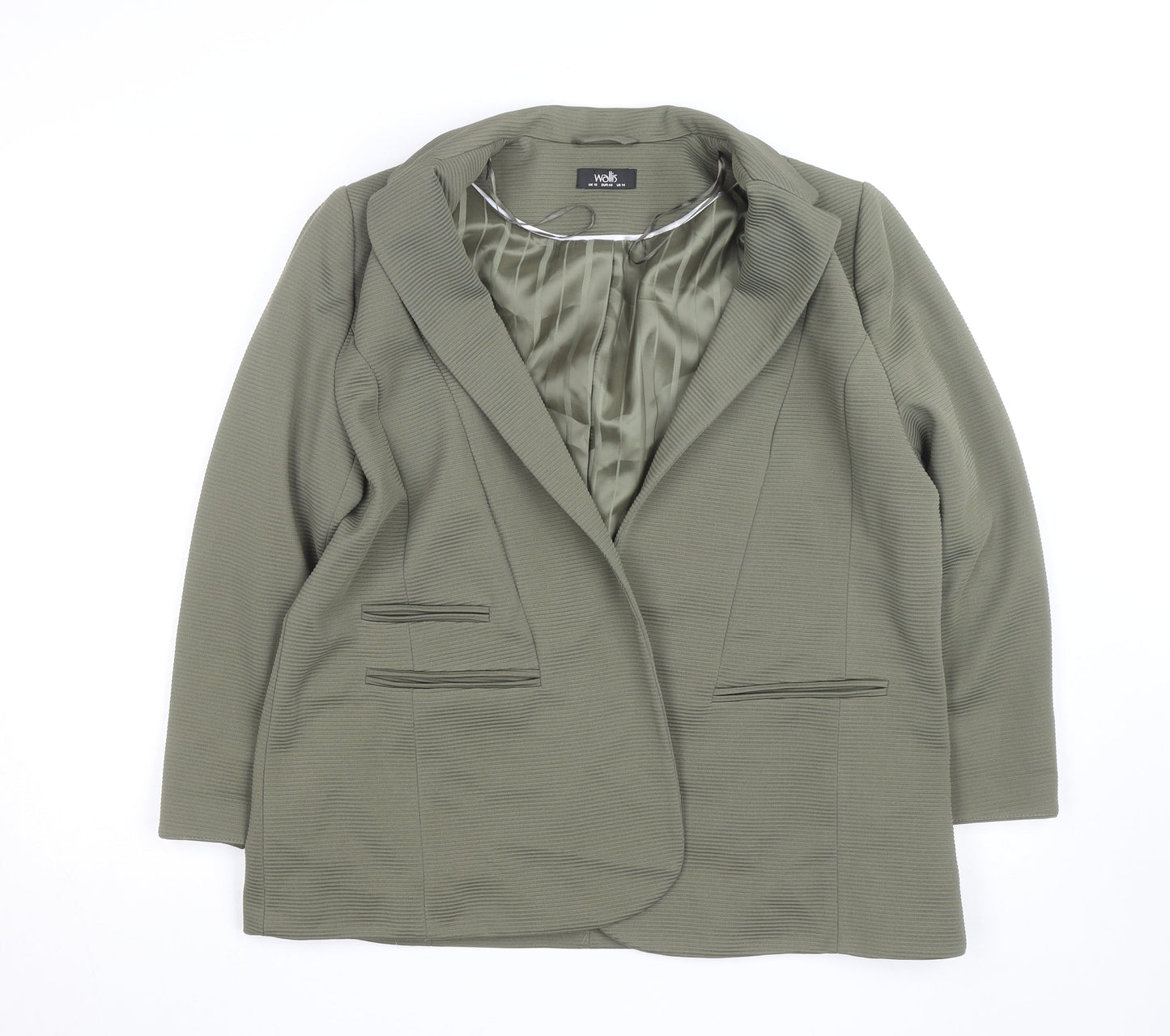 Wallis Women’s Green Blazer Jacket UK 18 Classic Lined Mid Length