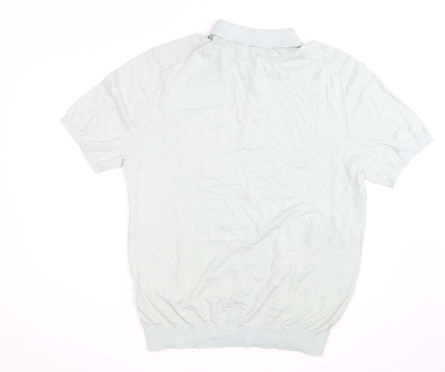 Reiss Mens Grey 2XL Regular Fit Short Sleeve Button-Up Polo Shirt