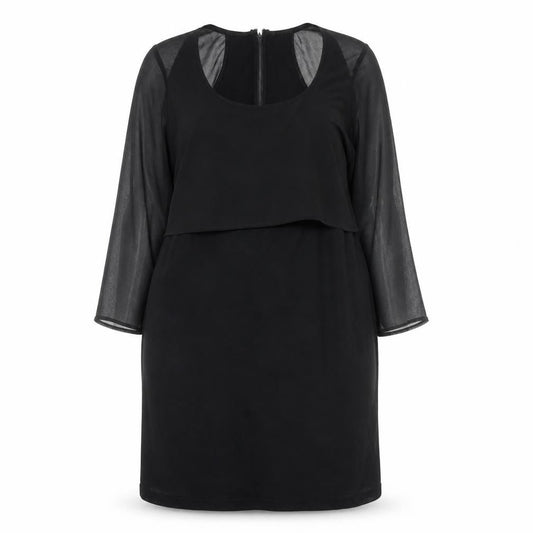 Front view of French Connection Women's Black, size 12, Bodycon Knee Length Dress