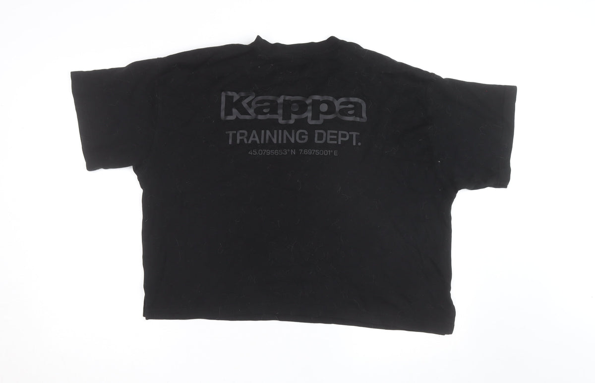 Kappa Women Black Relaxed Fit Training Dept T-Shirt Size L