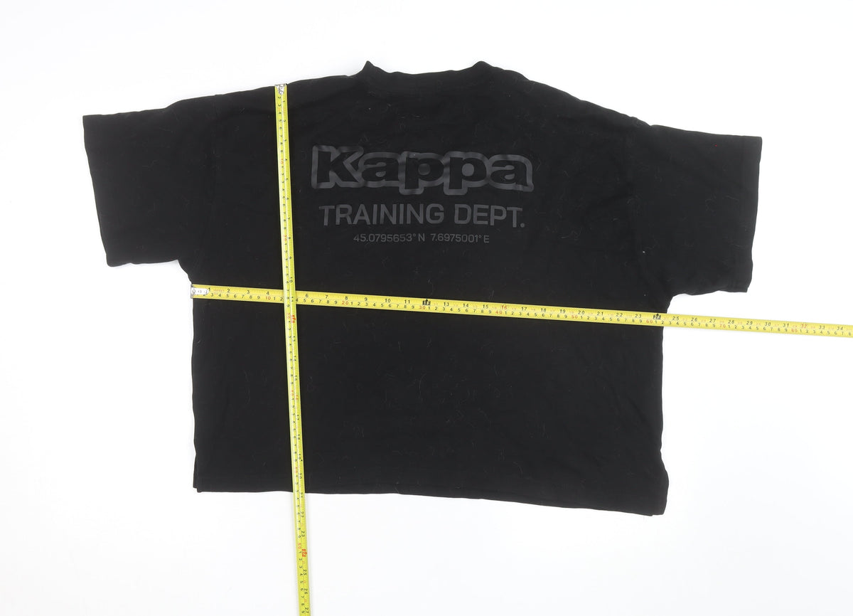 Kappa Women Black Relaxed Fit Training Dept T-Shirt Size L