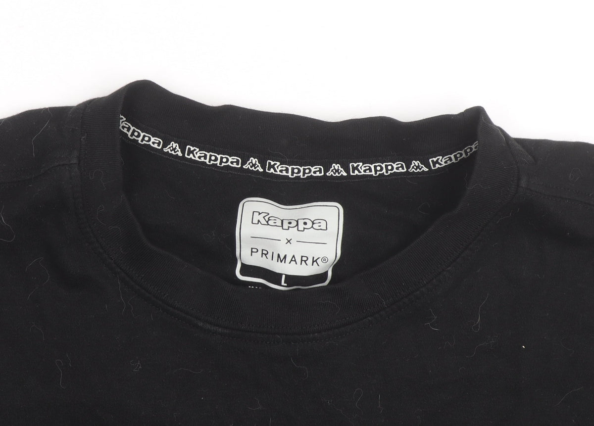 Kappa Women Black Relaxed Fit Training Dept T-Shirt Size L