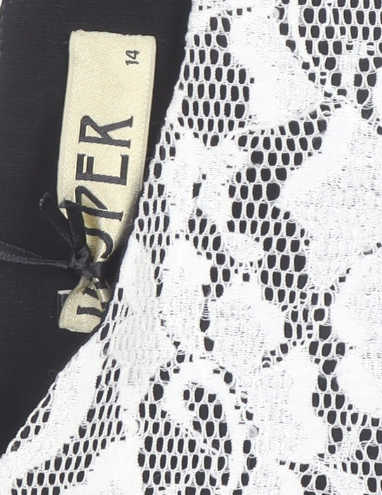 Vesper Women’s Black and White Lace Bodycon Dress Size 14