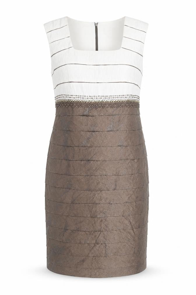 GOLD Women's Brown Beaded Sheath Dress Size 18