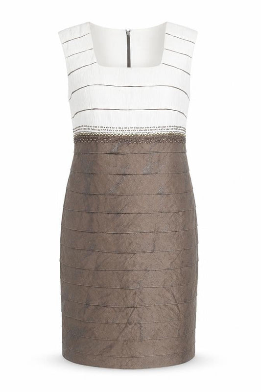 GOLD Women's Brown Beaded Sheath Dress Size 18