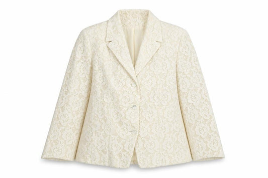 Swing Women Ivory Lace Blazer Size 14 Elegant Formal Jacket