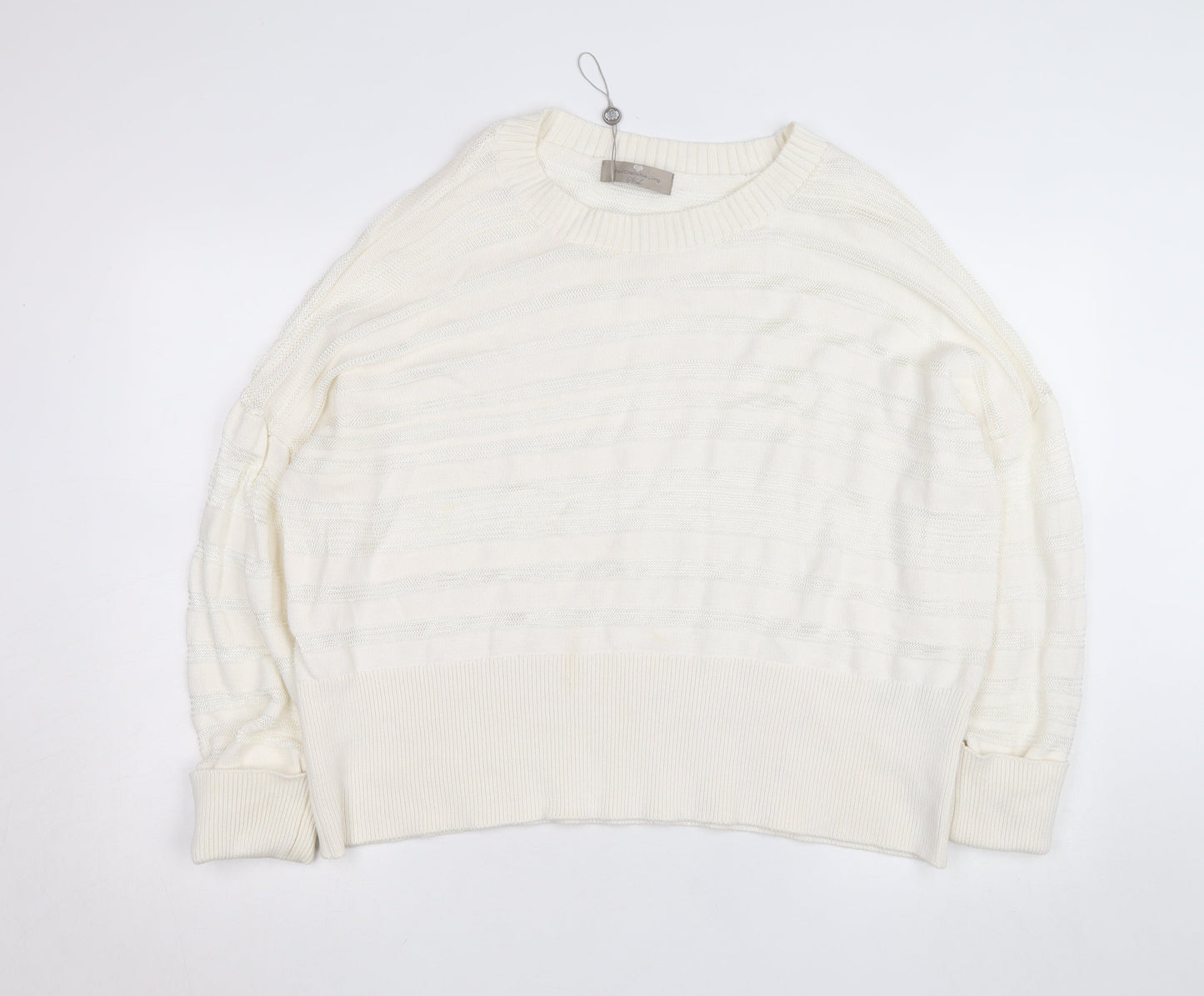 Paul Costelloe Living Women’s Ivory Cotton Blend Relaxed Knit Jumper XL