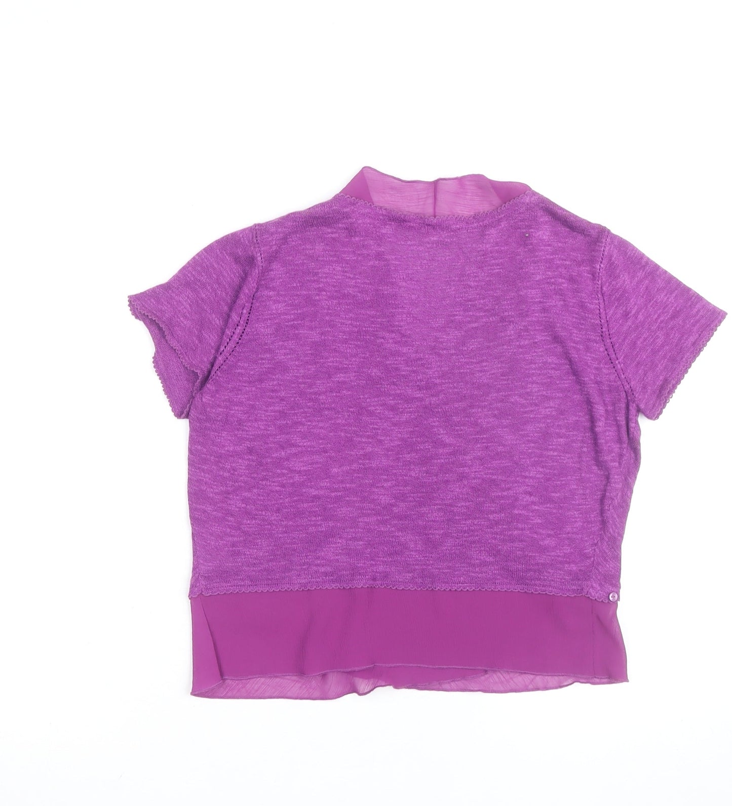 Marks and Spencer Per Una Purple Short Sleeve Wrap Blouse Size 12