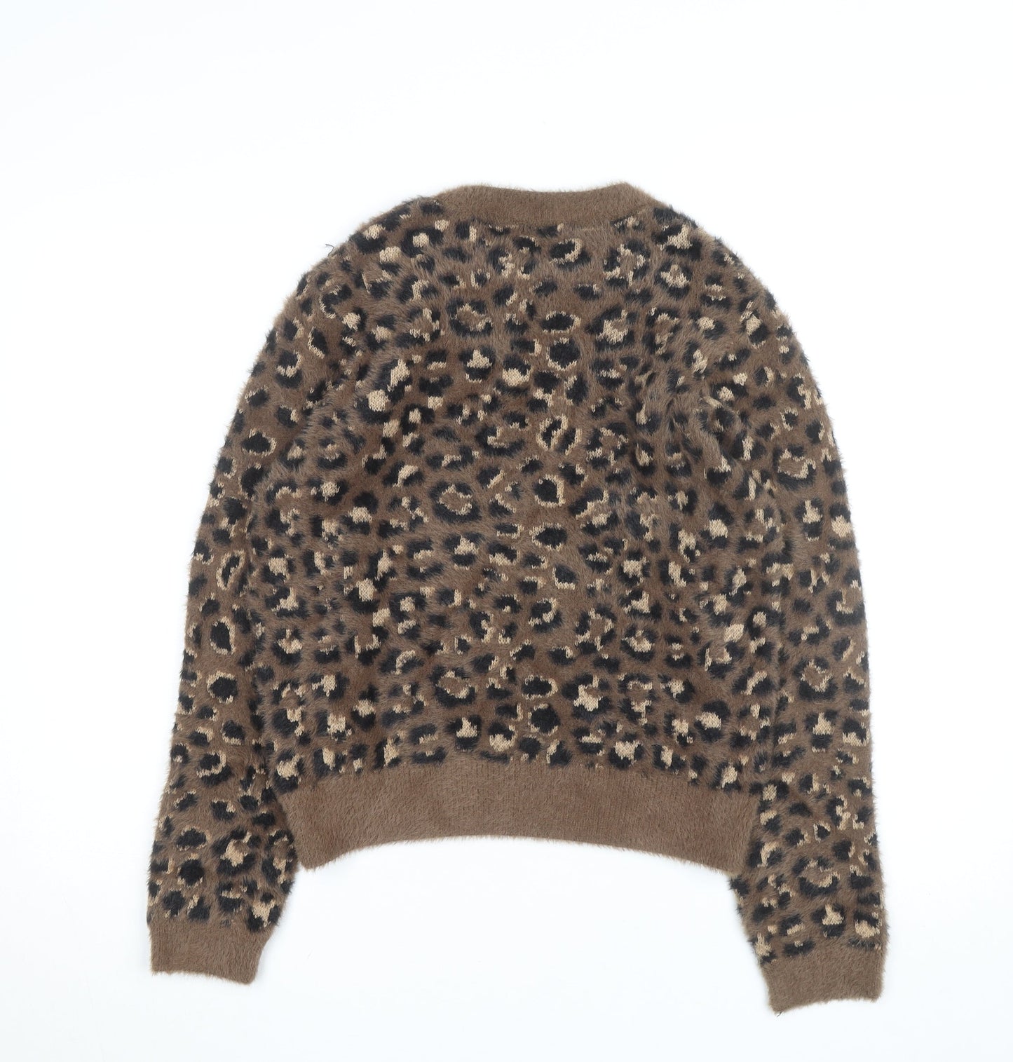 Marks and Spencer Women's Brown Leopard Knit Jumper Size M