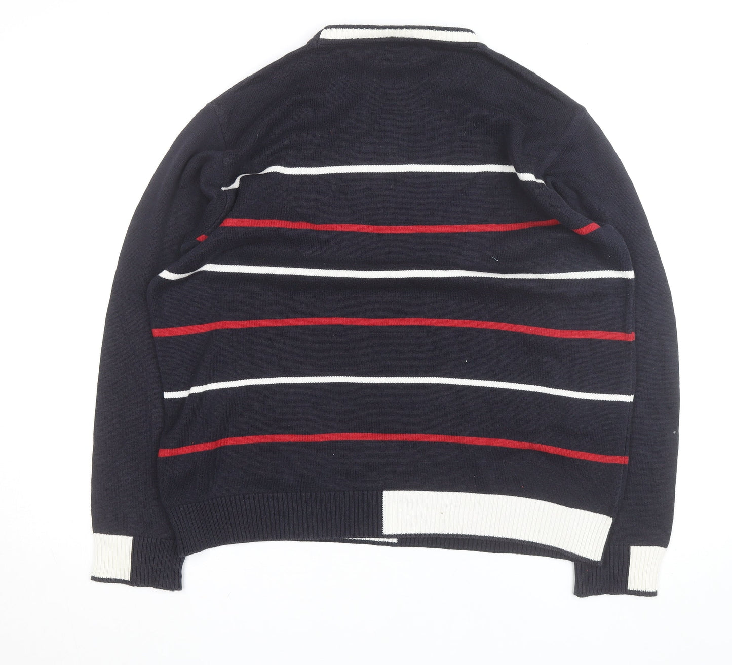 Ralph Lauren Polo Sport Men's Blue Striped Cotton Pullover Jumper L