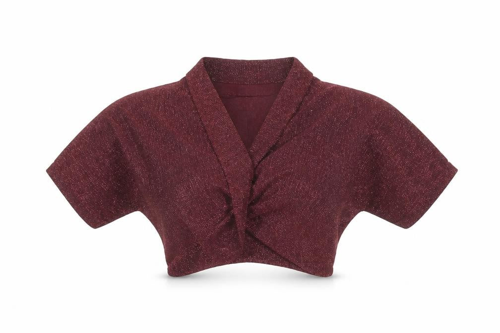 Next Women's Red Glitter Knit Shrug Jumper Size 10 V-Neck Winter
