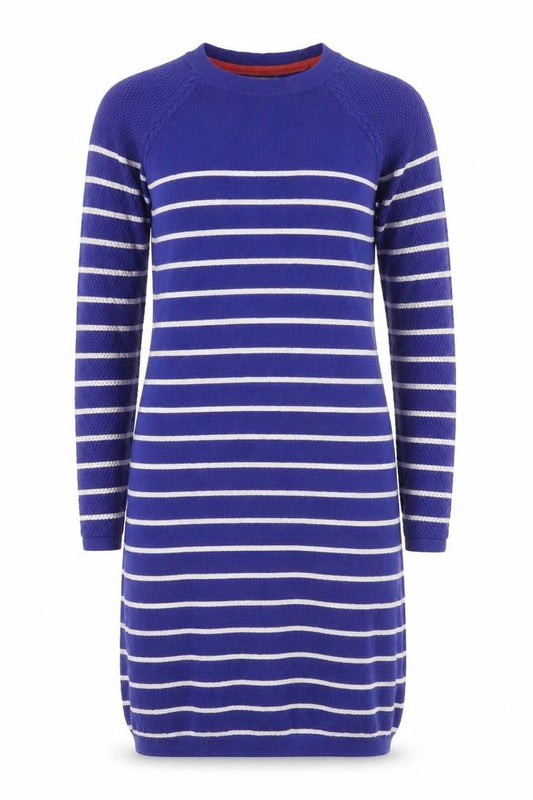 Paraphrase Women's Blue Striped Jumper Dress Size 12 Knit Crew Neck