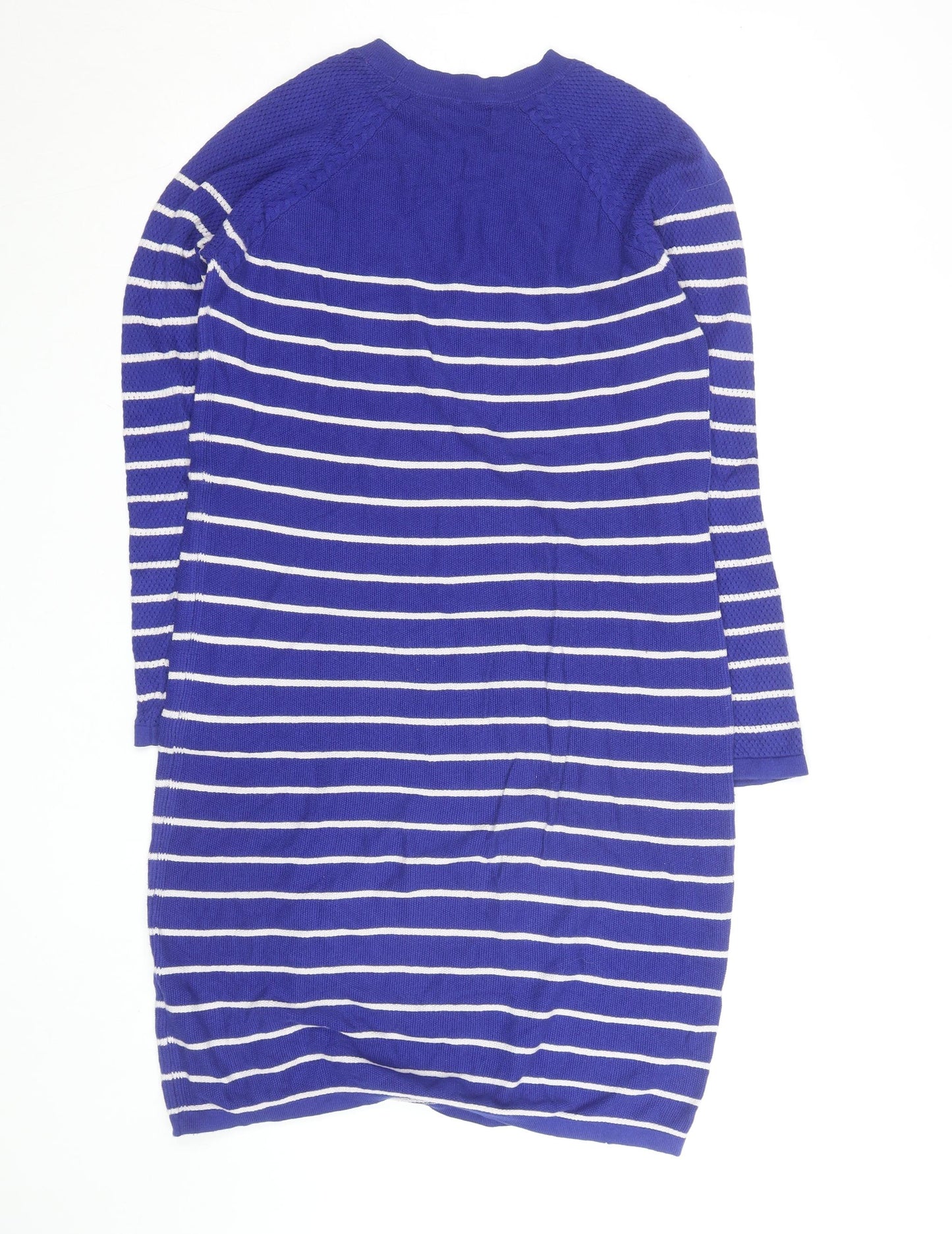Paraphrase Women's Blue Striped Jumper Dress Size 12 Knit Crew Neck