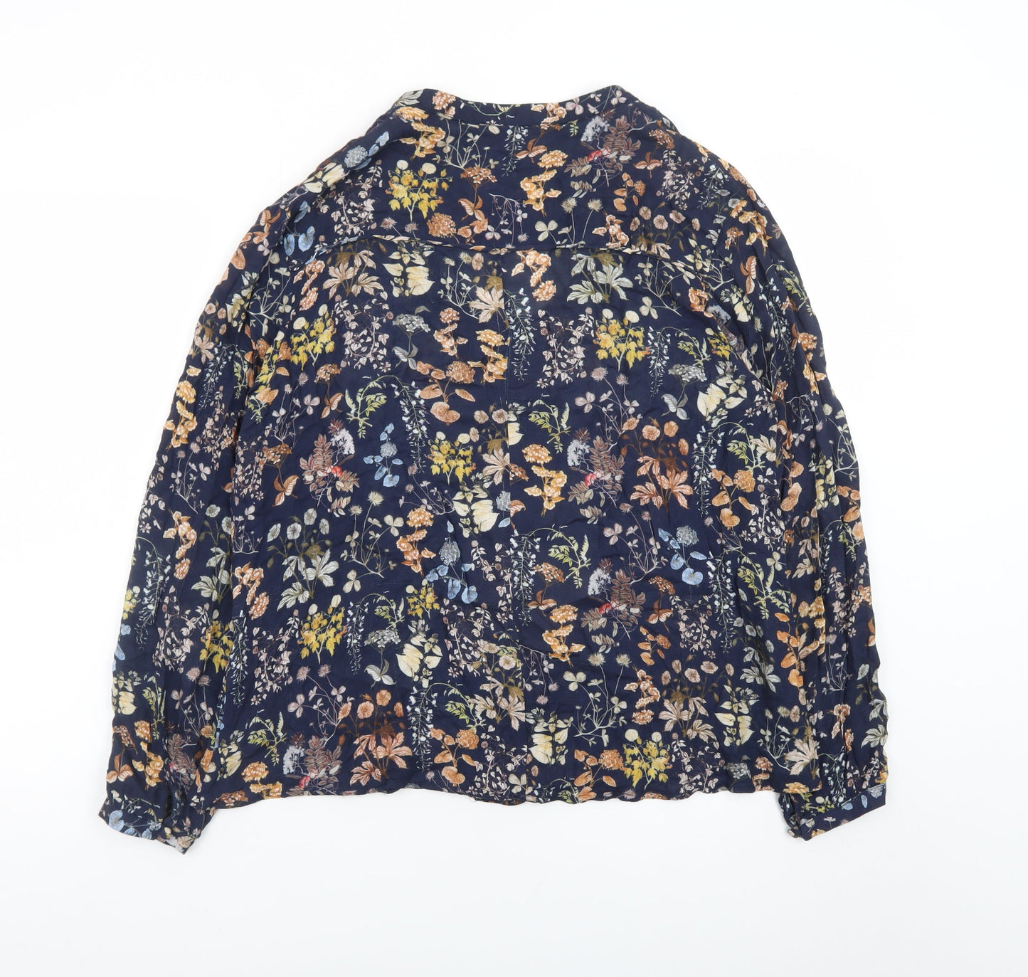 MNG Women's Multicoloured Floral Viscose Long Sleeve Tunic Blouse Size 12