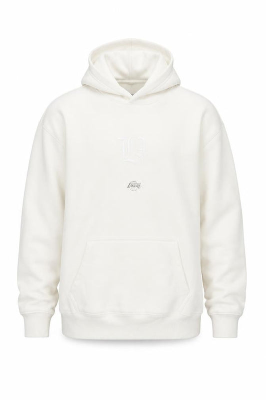 NBA Men’s White LA Lakers Pullover Hoodie Medium Fleece Sportswear