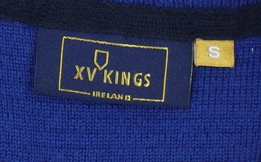 XV Kings Men's Blue Wool Blend 1/2 Zip Jumper Size S