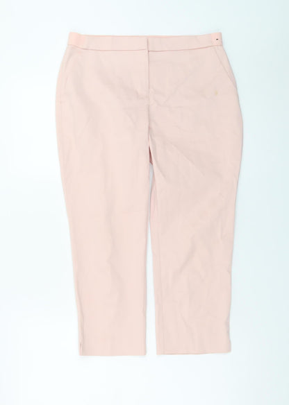 Additional front view of Dunnes Women’s Pink Chino Trousers, size UK 10, Regular