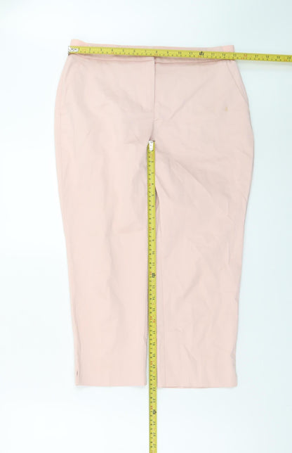 Back view of Dunnes Women’s Pink Chino Trousers, size UK 10, Regular