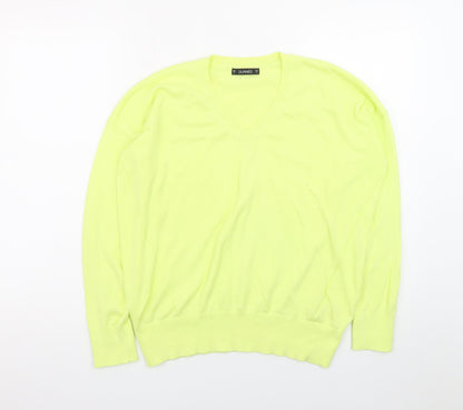 Additional front view of Dunnes Men Yellow V-Neck Cotton jumper Small