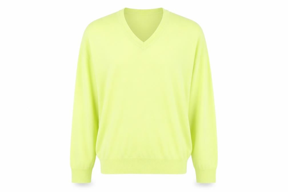 Dunnes Men Yellow V-Neck Cotton Pullover Jumper Small