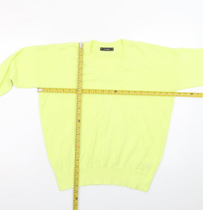 Back view of Dunnes Men Yellow V-Neck Cotton jumper Small