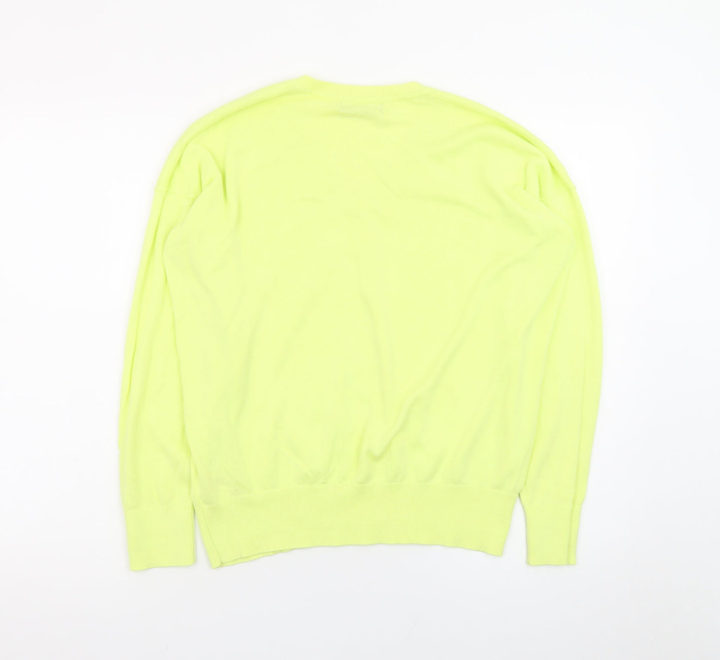 Dunnes Men Yellow V-Neck Cotton Pullover Jumper Small