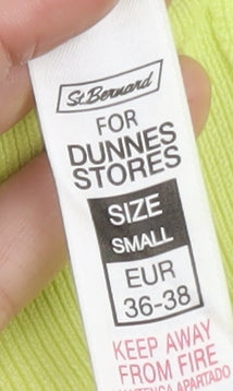 Brand and care label for Dunnes Men Yellow V-Neck Cotton jumper Small