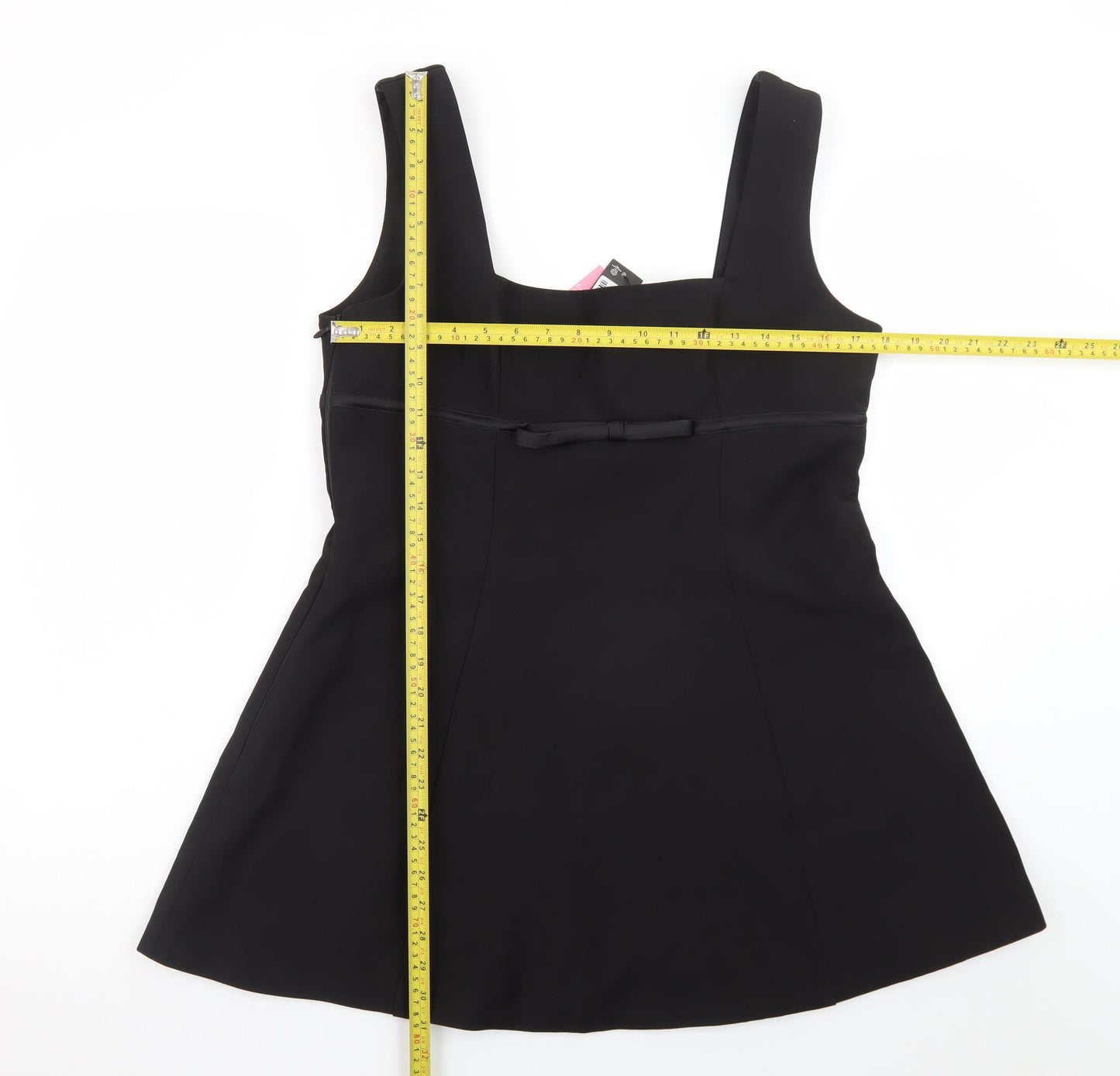 PrettyLittleThing Women’s Black A-Line Sleeveless Bow Dress Size 16