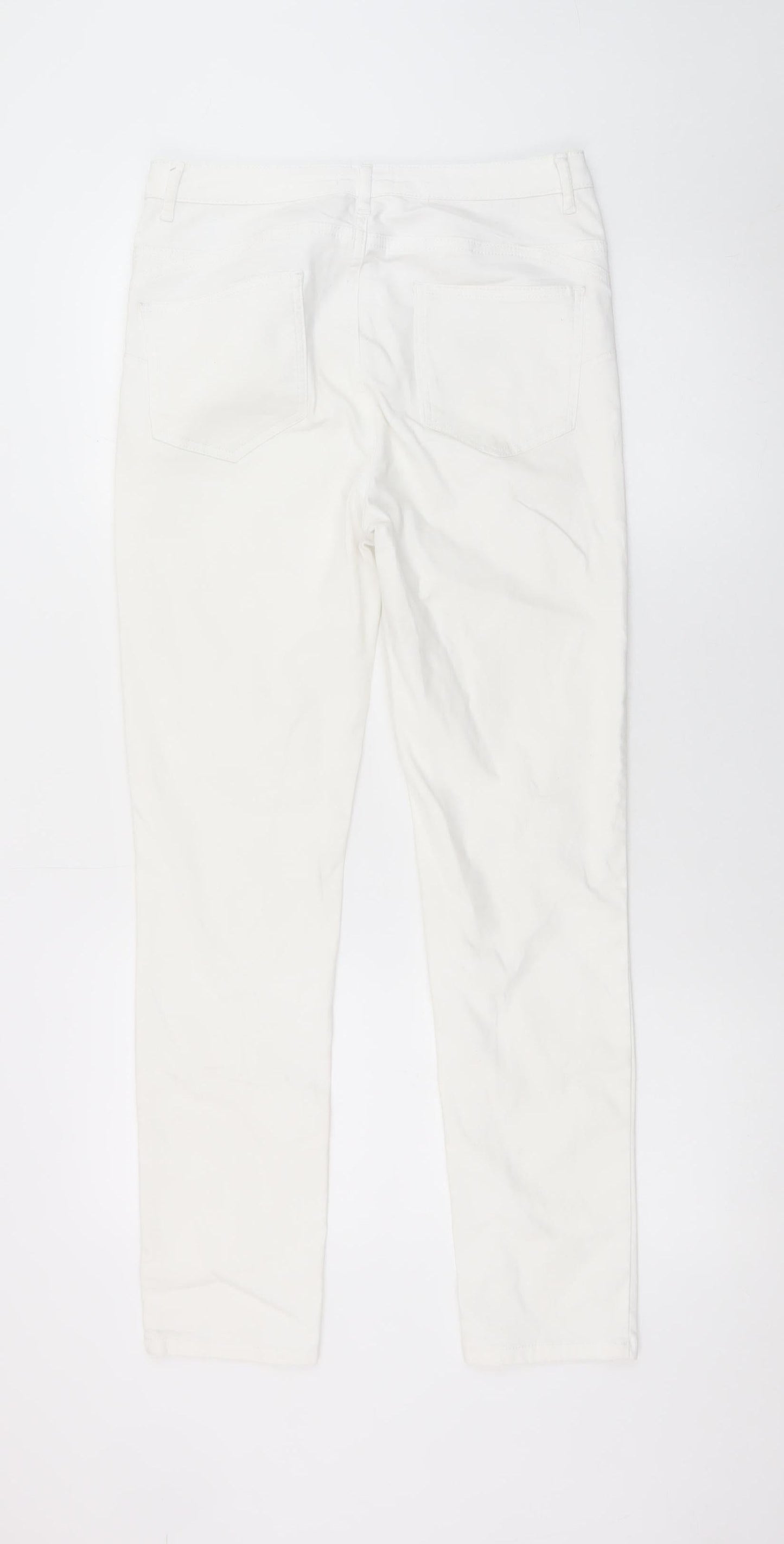 Gallery Women White Size 14 Straight Stretch Jeans