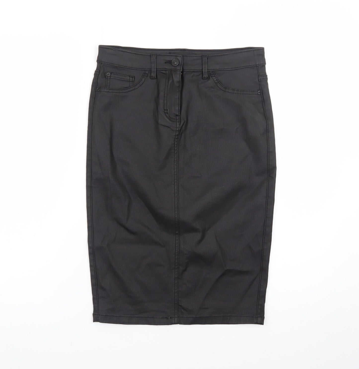 Next Women’s Black Pencil Skirt Size 8 Stretch Viscose Blend
