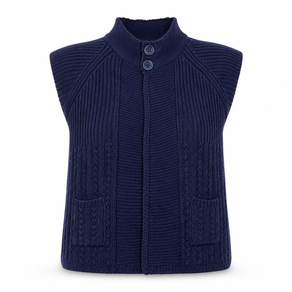 Mystify Womens Blue Sleeveless Knit Cardigan XL